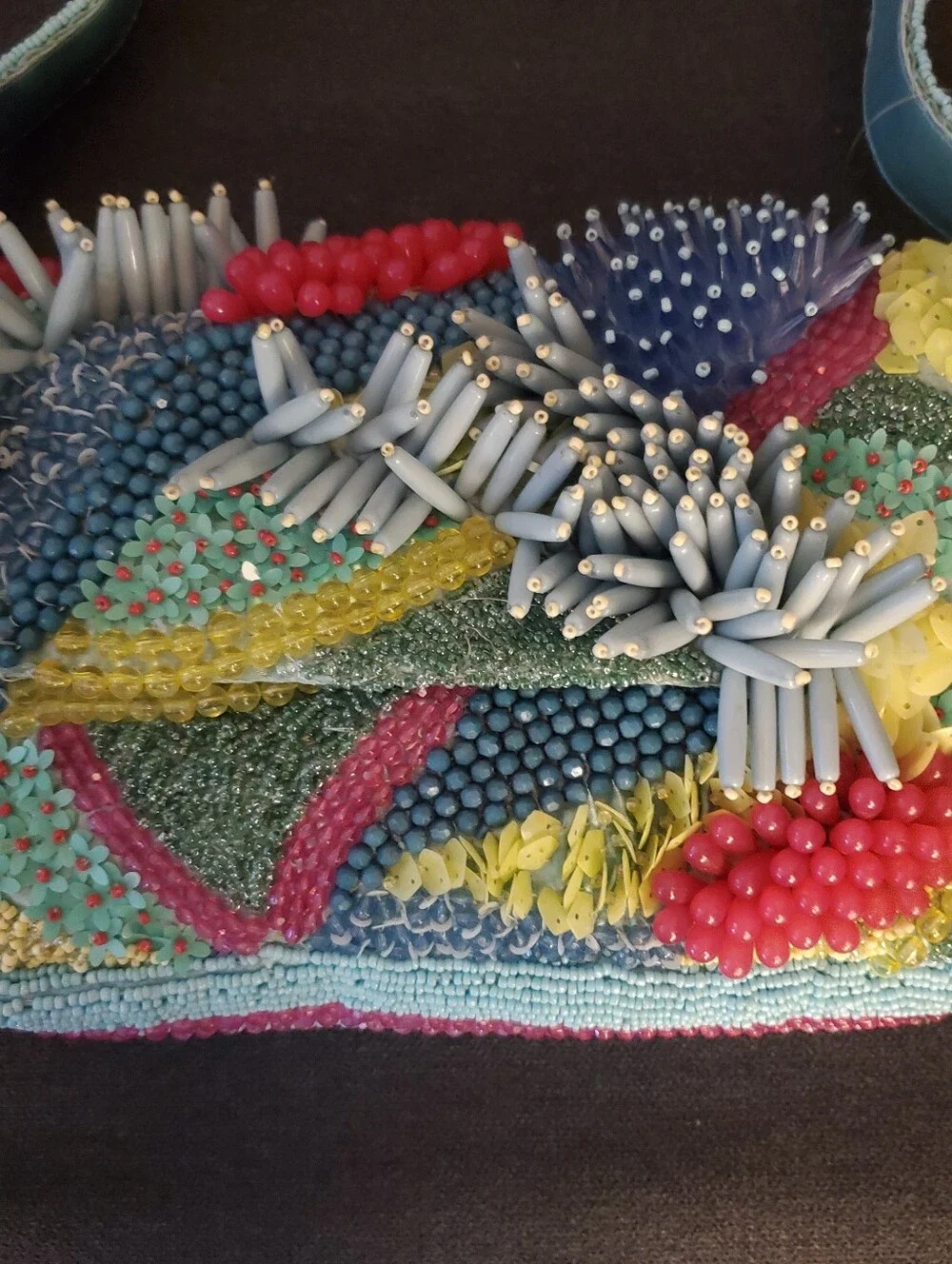 Beaded Multi-Color 3D Embellished Shoulder Bag